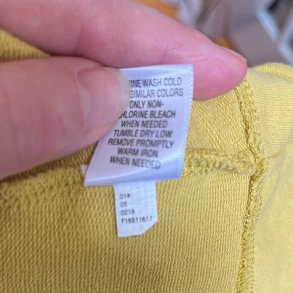 Merona Yellow Double-Breasted Peplum Jacket Blazer Cotton Y2K Ruche Collar Sz XL - Picture 8 of 8